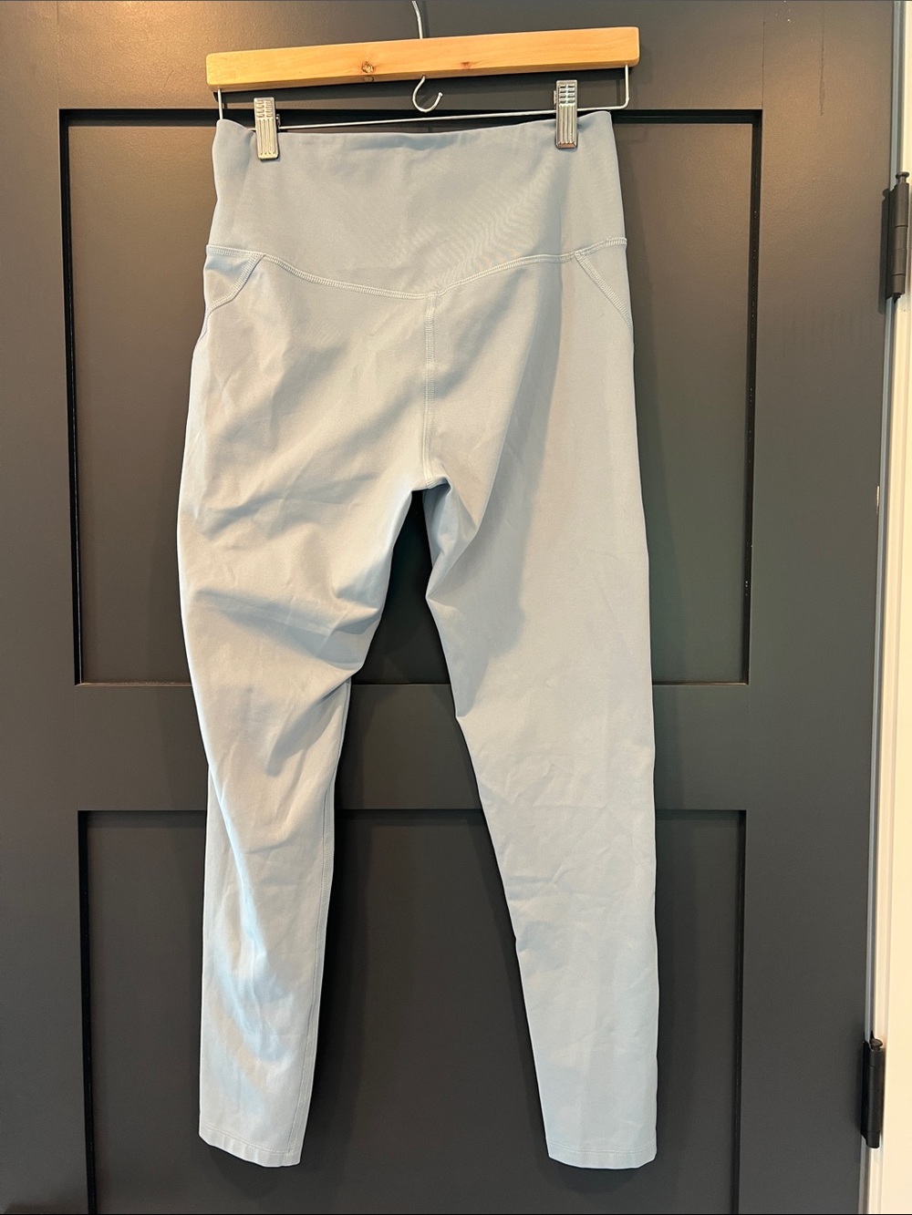 girlfriend collective high rise compressive Dusty Blue High-Waist Leggings - Picture 5 of 8